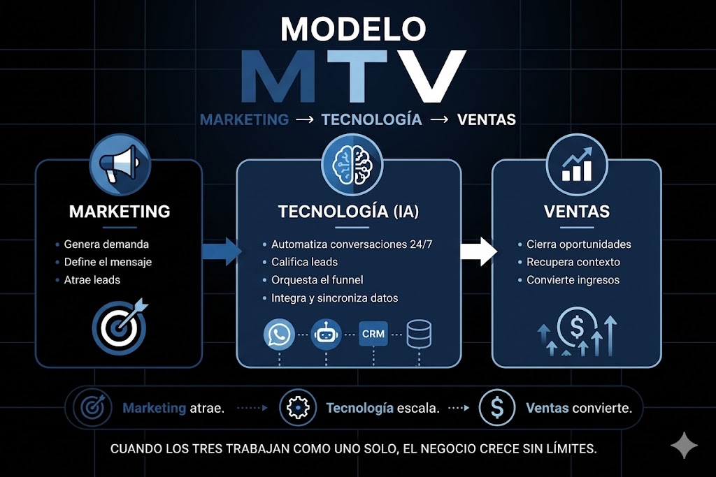 Marketing vs Ventas ha muerto: cómo la IA está redefiniendo el funnel comercial (Modelo MTV)