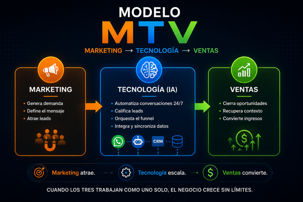 Marketing vs Ventas ha muerto: cómo la IA está redefiniendo el funnel comercial (Modelo MTV)
